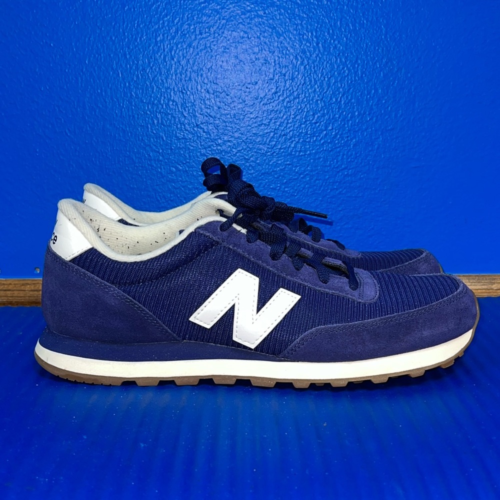New Balance Mens 501 ML501CVC Blue Running Shoes Sneakers Size 10.5 Gum - Picture 1 of 8
